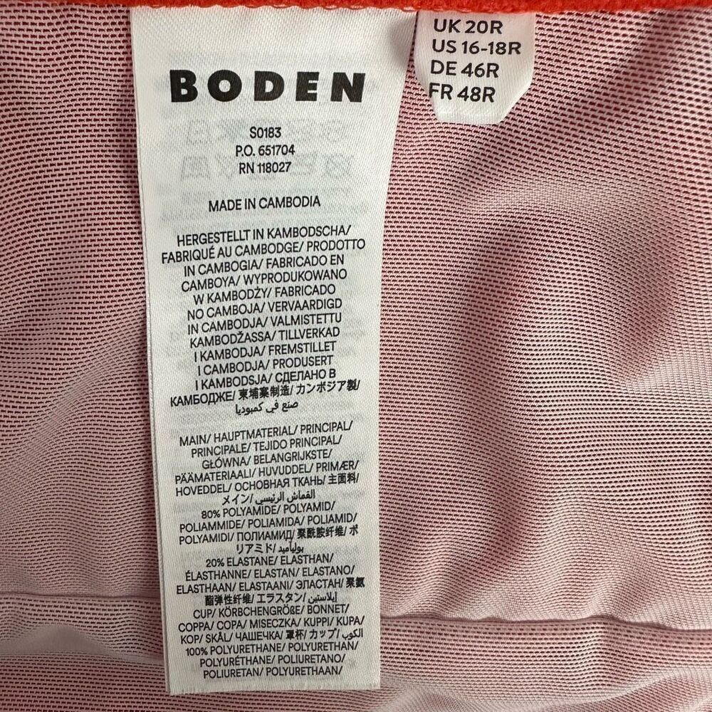 Boden Levanzo Halter Size 16-18 One Piece Swimsuit Fiesta Orange - Picture 8 of 13